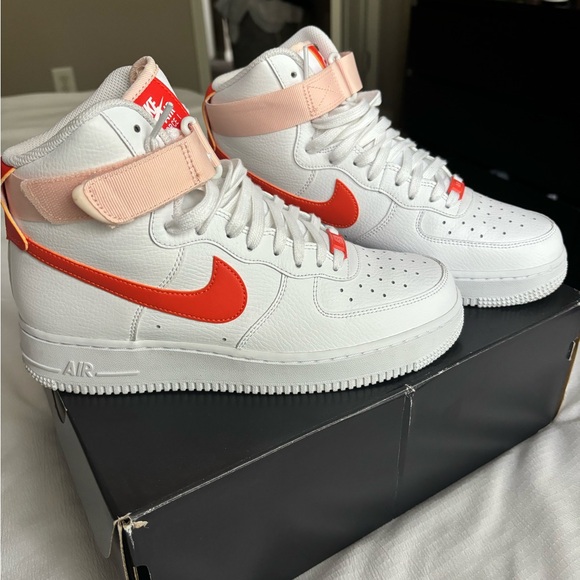 Shoes - Nike Air Force 1 White/Orange Pearl High